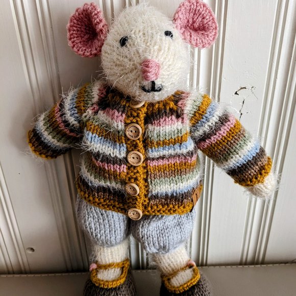 Meet George Mouse handmade tricot baby shower -birthday gift 16 inch - Picture 8 of 10